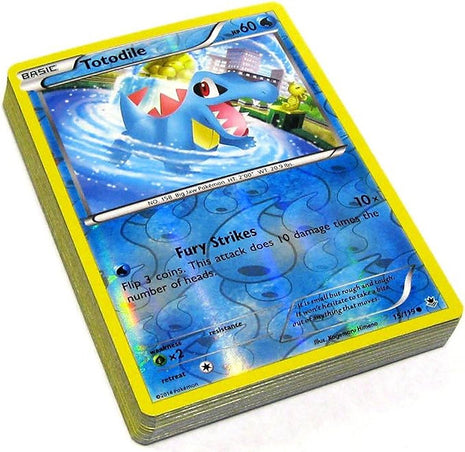 Pokémon trading card featuring Totodile on a white background
