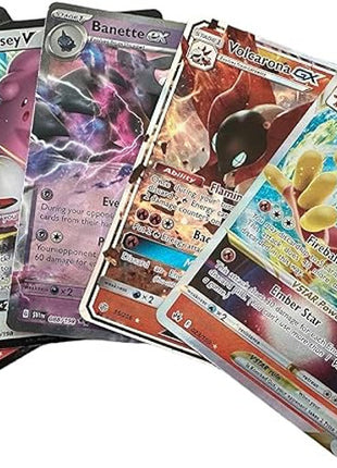 Collection of colorful trading cards featuring various characters on a white background