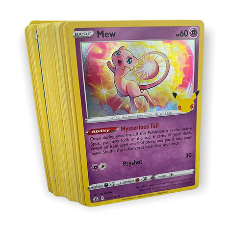Pokémon trading card featuring Mew on a white background