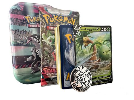 Pokémon trading card packs and a card with a Pokémon logo on a white background